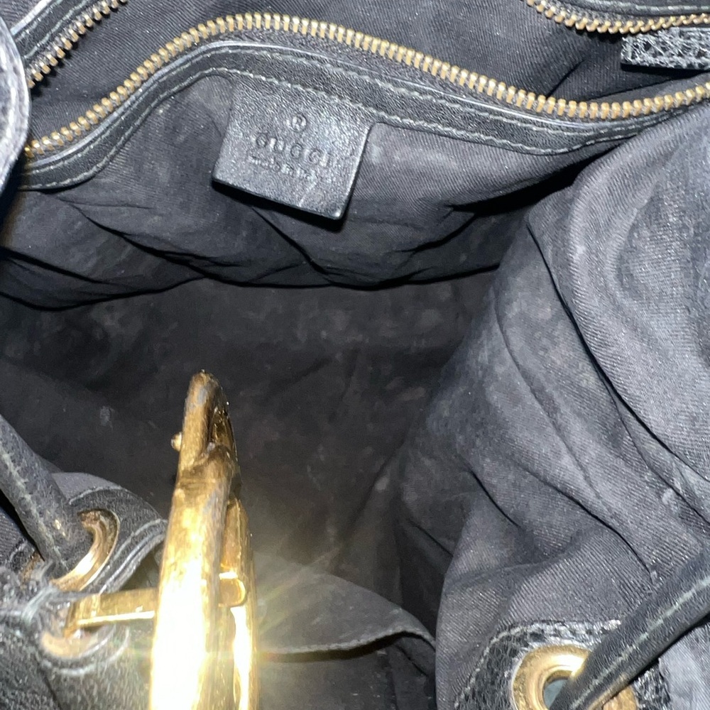 Gucci Leather Hobo Drawstring Shoulder Bag - Picture 12 of 14